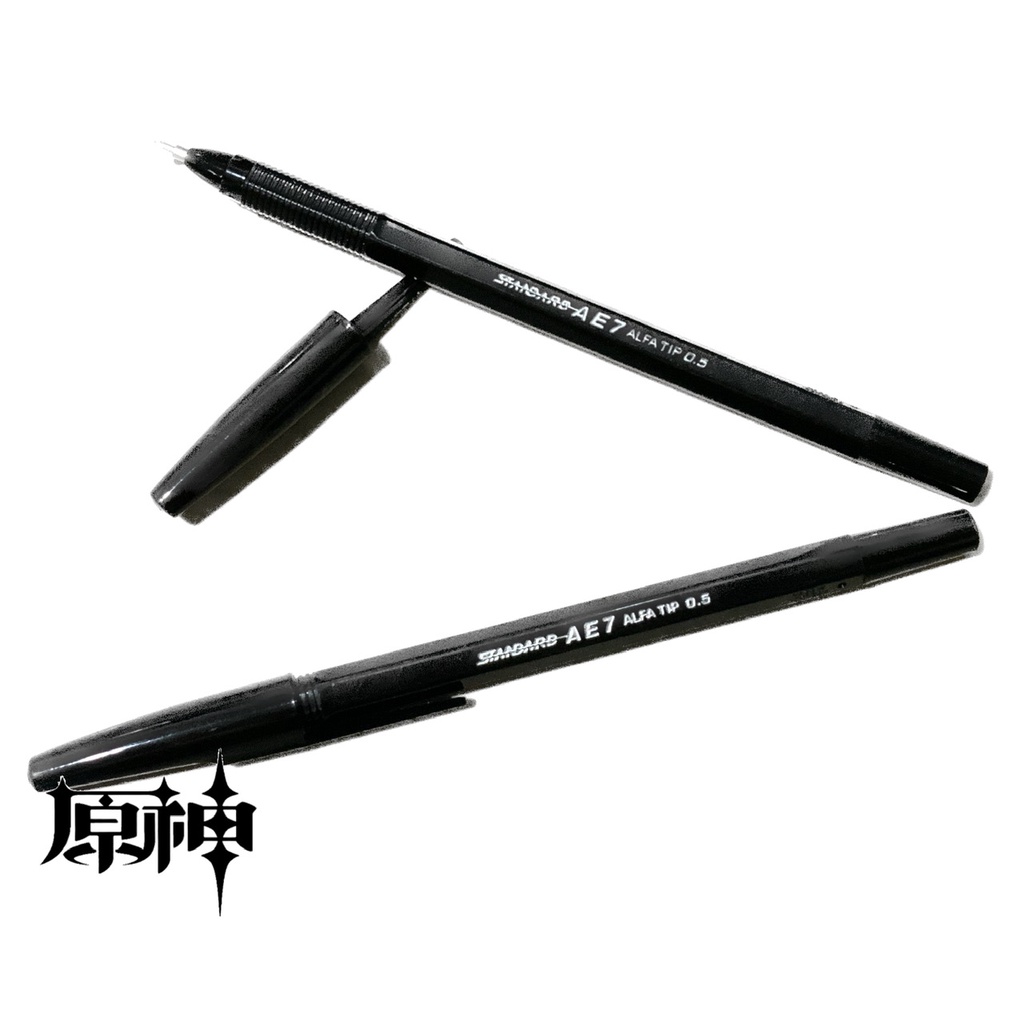 Pulpen AE7 standard warna hitam ballpoint