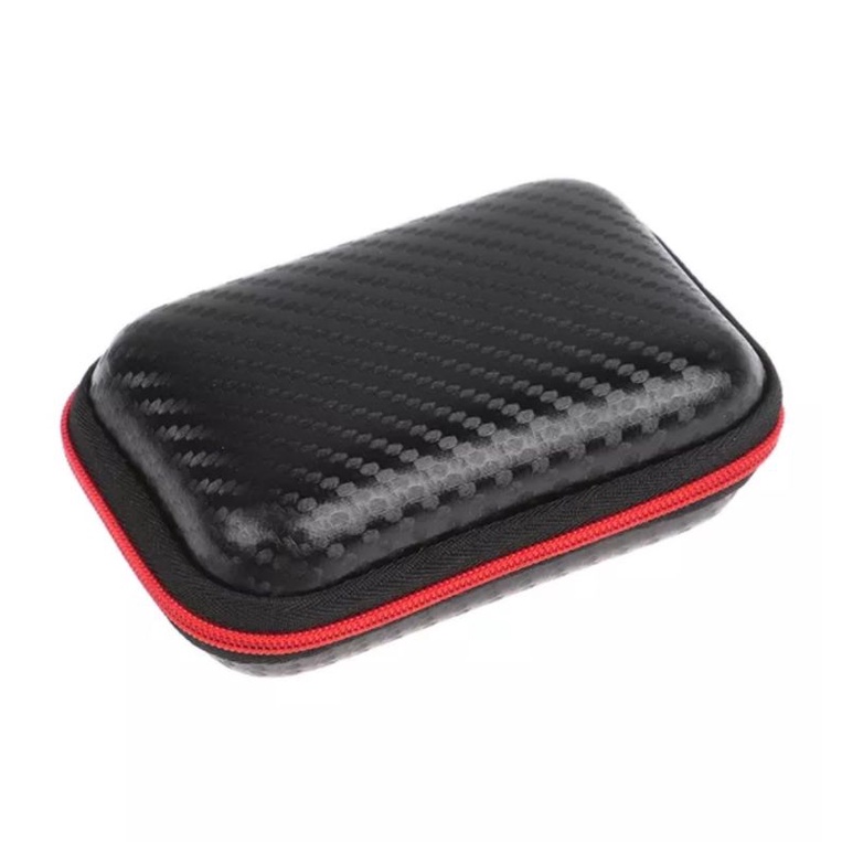 Case Earphone Black Zipper Red - Case Earphone Headset - Case Bag Storage Box