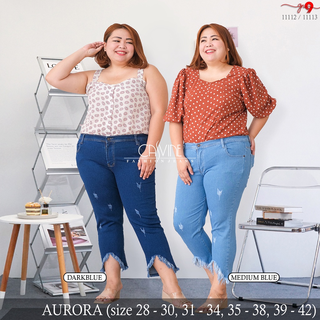 Celana 7/9 7per9 jeans ripped destroy sobek rumbai rumbay rumbai 11112 blue bigsize jumbo ADA 35-38