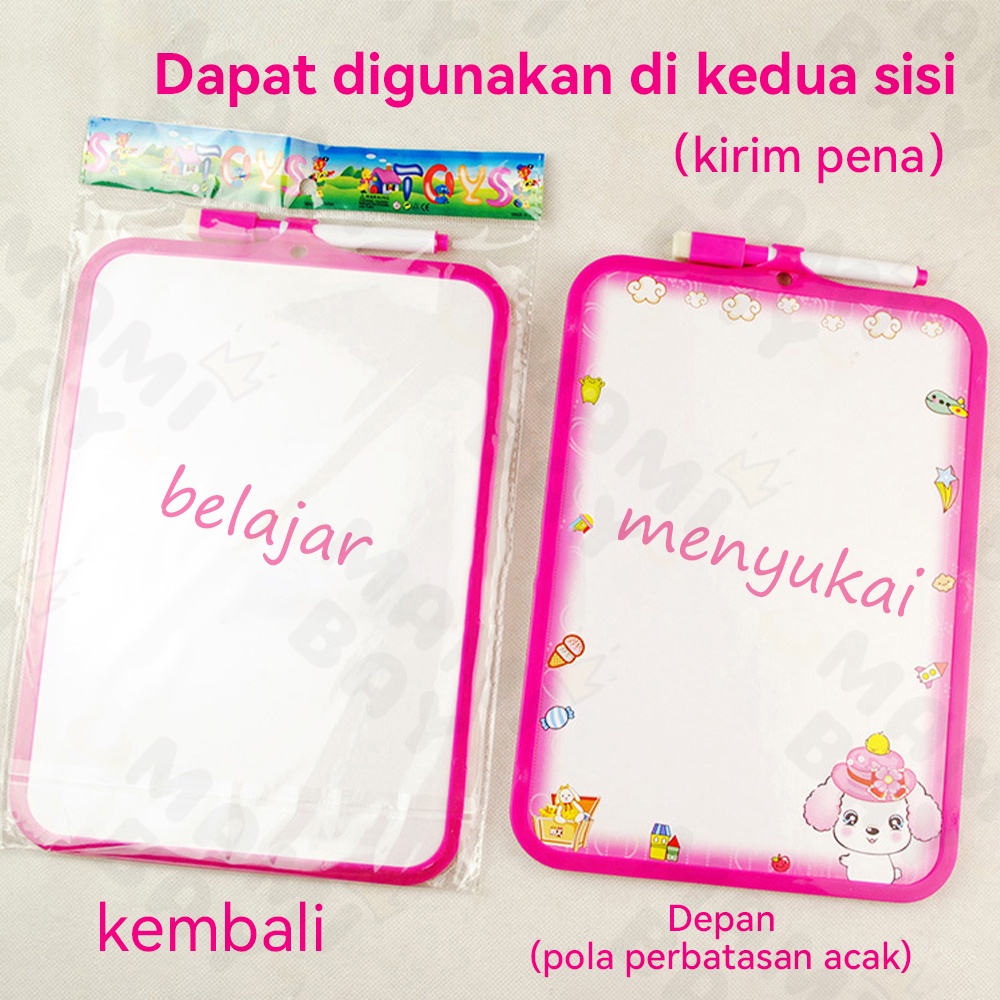 Mamibayi Papan Tulis Mini Anak 19 x 26 CM White Board dan Pena