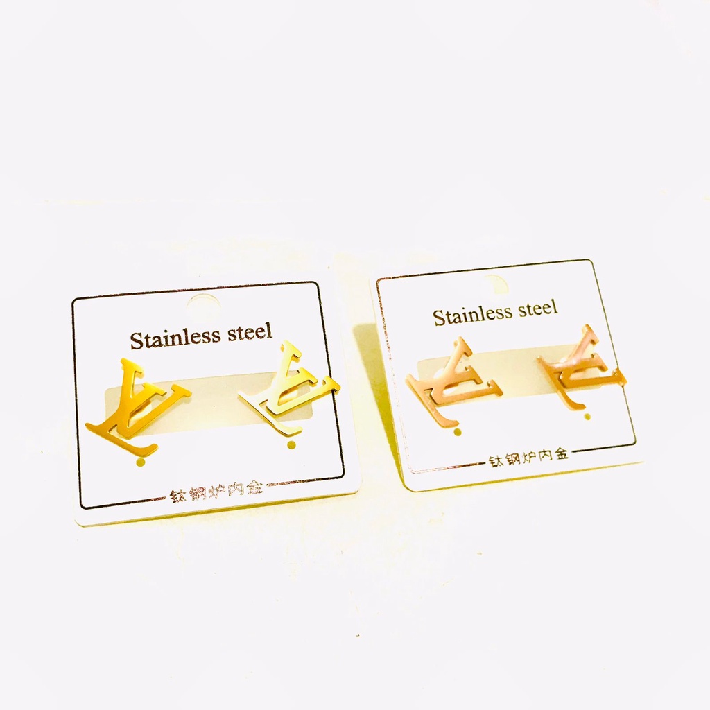 Anting Titanium Kasual Wanita Lapis Emas Anti Karat Model Tusuk AT-9-13-aMK