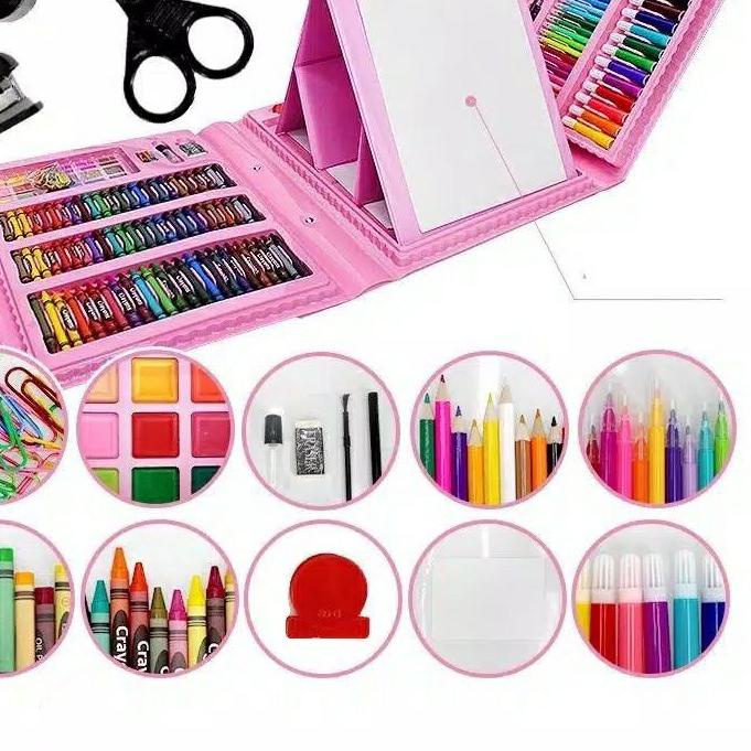 

Recomend Alat Lukis Set 208pcs Crayon Oil Pencil Warna Cat Air Anak Mewarnai Set Alat Lukis Anak Crayon Anak 오