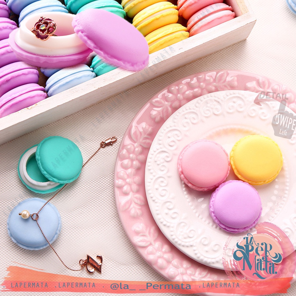 Kotak Penyimpanan Kalung Cincin Anting Bentuk MACARON Mini 4 cm - LPM Shop