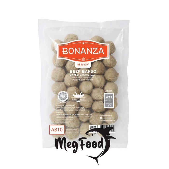 

Bonanza Beef Bakso I Bakso Daging Sapi AB10 Isi ±50pcs - 500 Gram