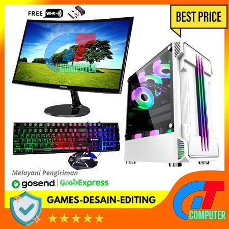 PC Gaming Lengkap i5 10400F Generasi 10 / VGA GTX 750 Ti 4GB / Ram 16GB / SSD / Editing - Gaming