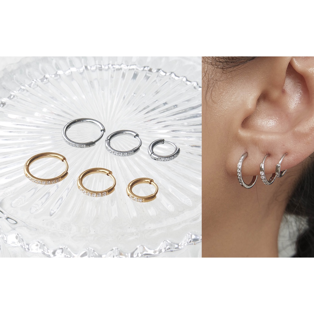 (HARGA 1 BIJI) ANTING PIERCING TINDIKAN HELIX CARTILAGE TRAGUS - STAINLESS STEEL