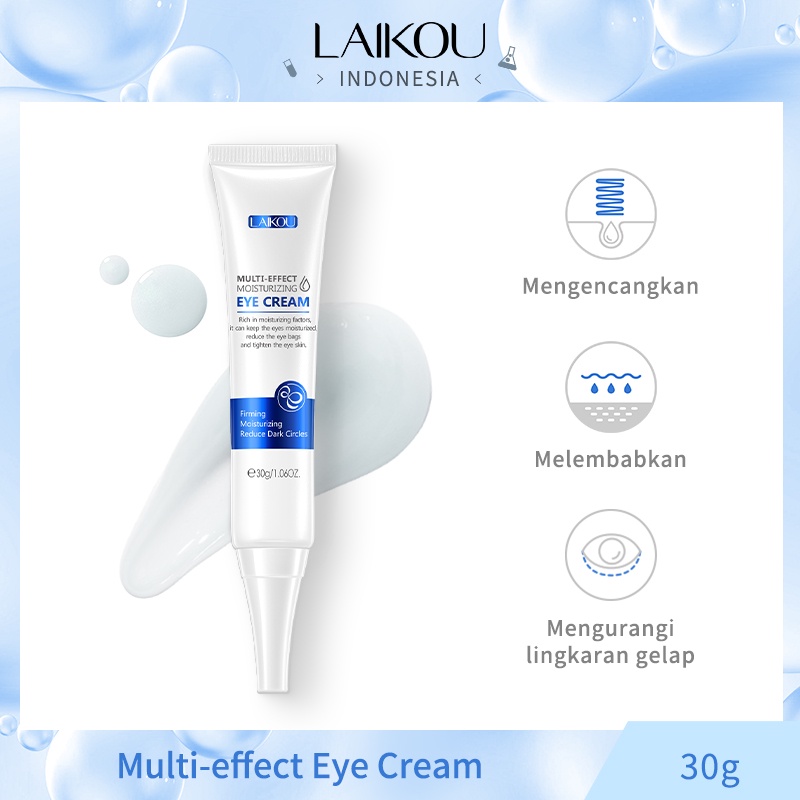 BPOM LAIKOU Hyaluronic Acid Krim Mata Memudar Kantong Mata Lingkaran Hitam Menenangkan 30g