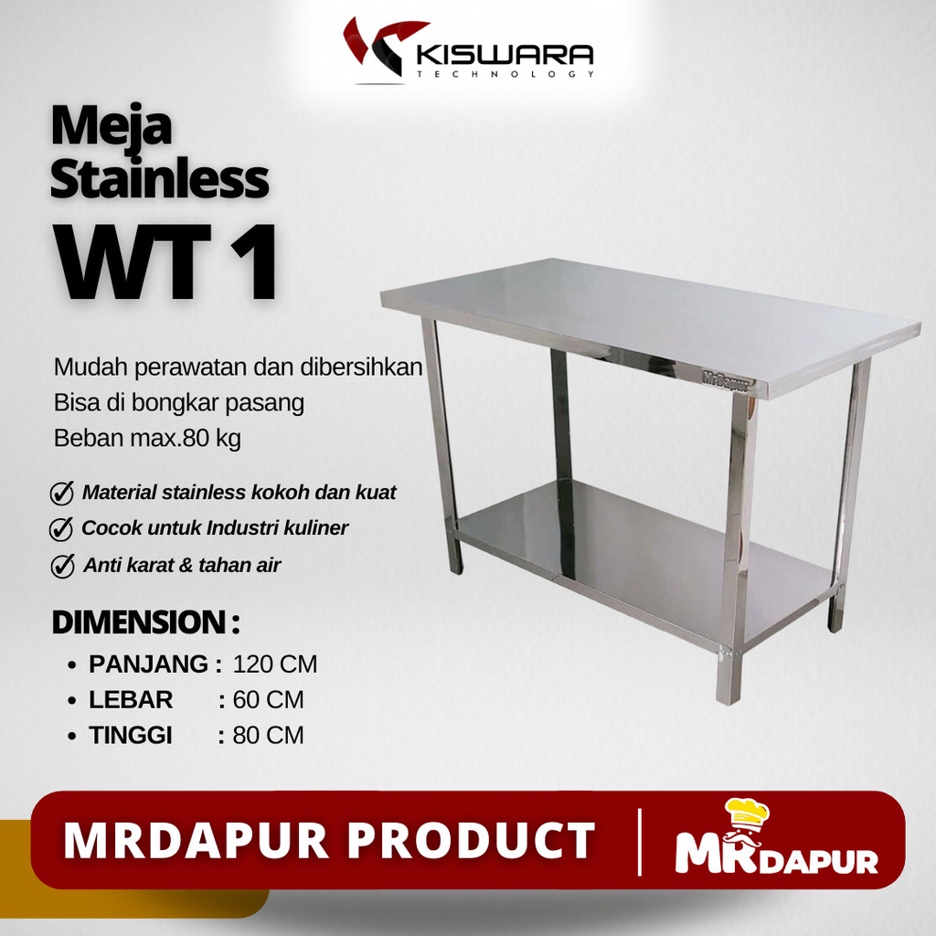 Meja Stainless Steel MrDapur WT 1 Kiswara Bandung