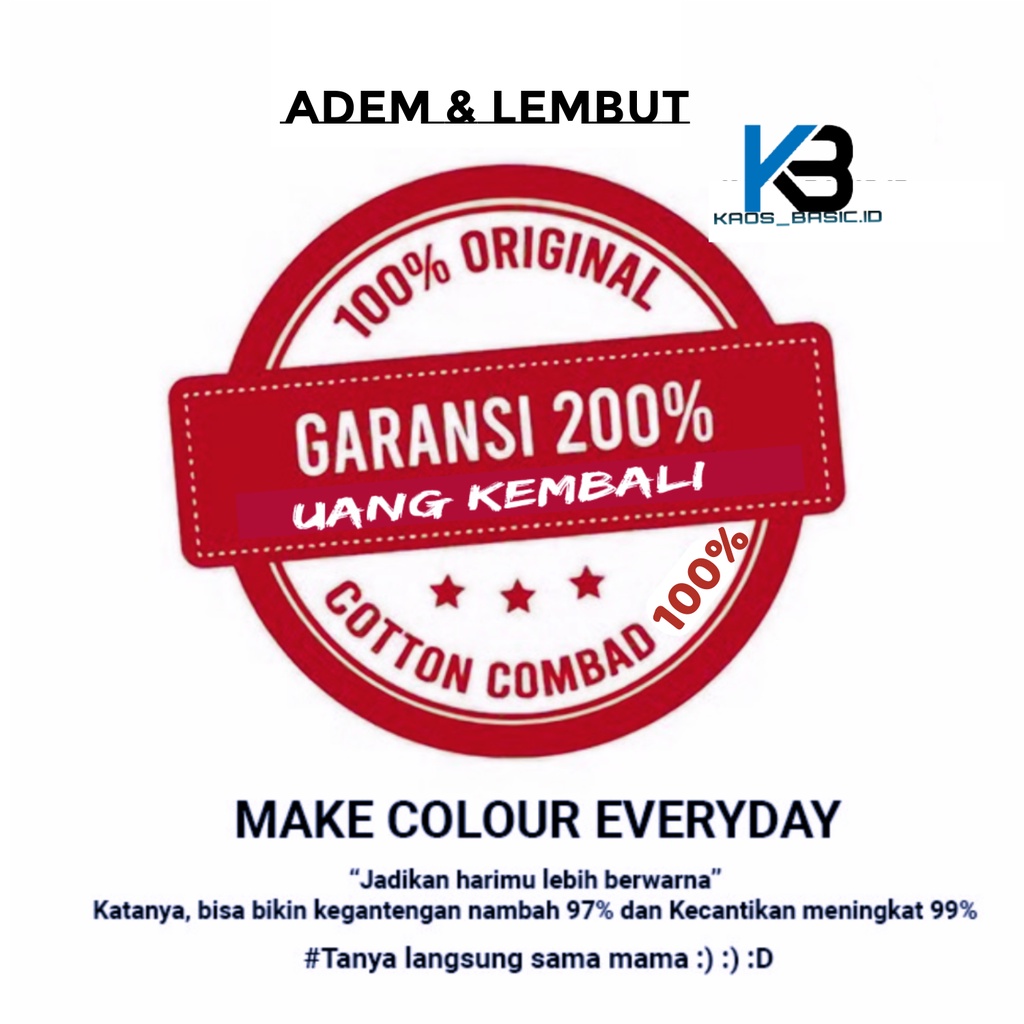 KBI Kaos Polos 100% Cotton Combed Premium Lengan Panjang