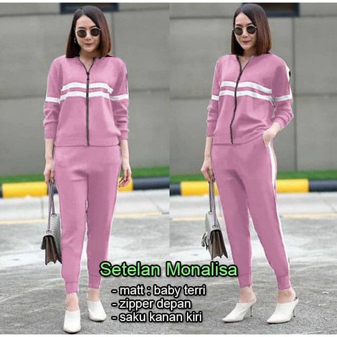 PIK - Setelan Training Monalisa XL, XXL, 3XL / Training Wanita/ Baju Olahraga Wanita