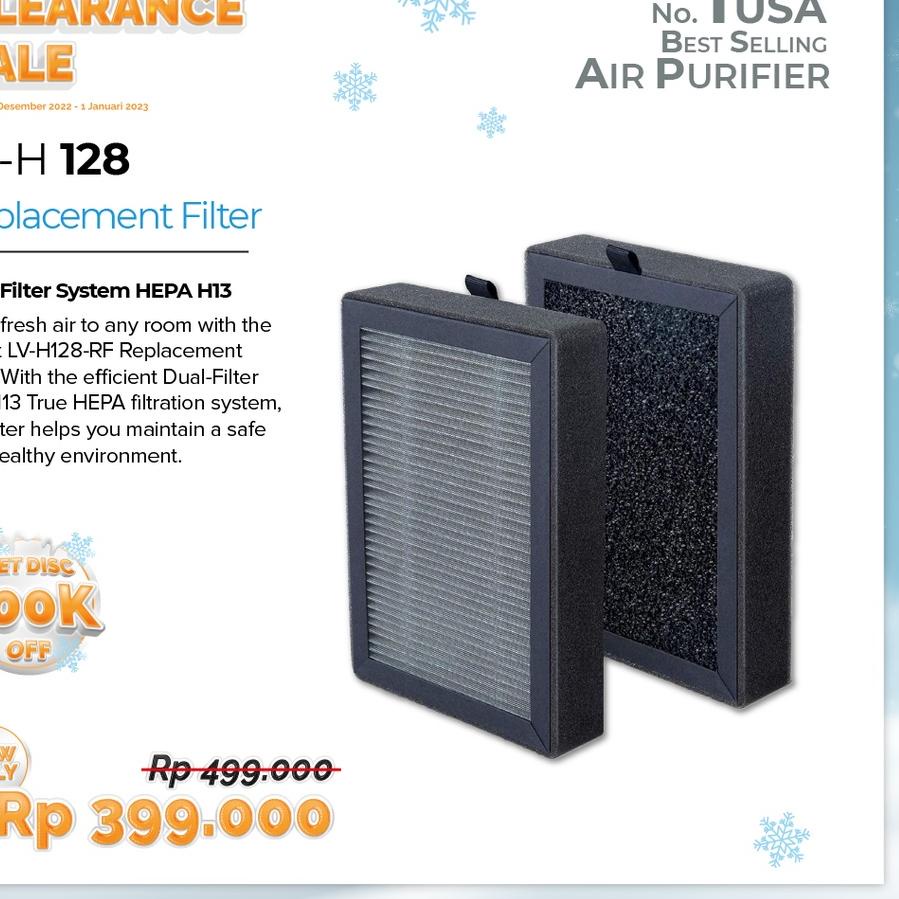 GRATIS ONGKIR✅Levoit Replacement HEPA H13 Dual Filter Pengganti For Air Purifier LV-H128|SQ2