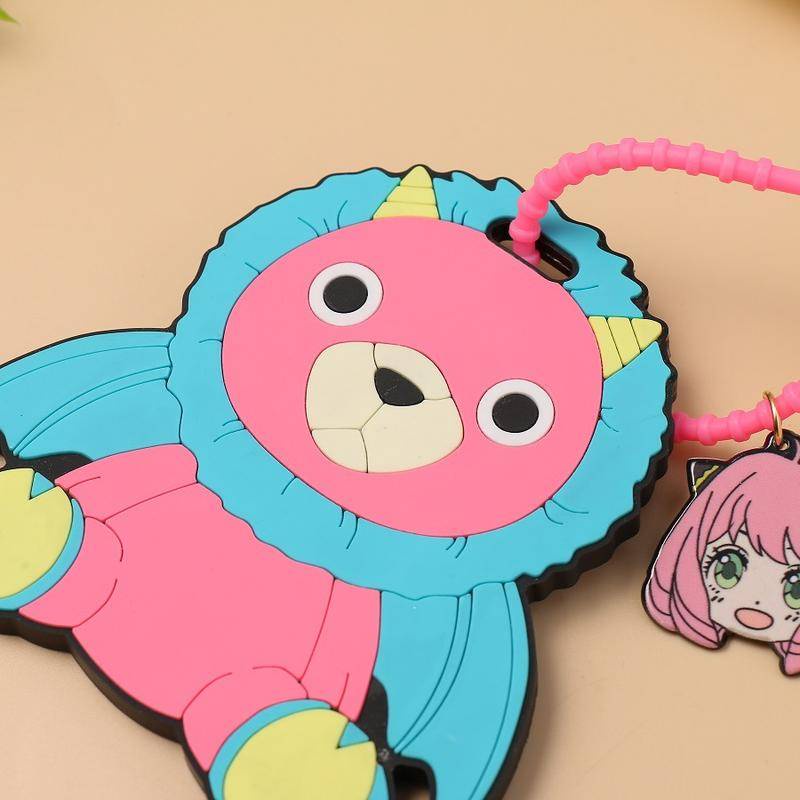 Spyxfamily Anya Forger Chimera Chainsaw Man Denji Pochita Silicon Luggage Tag Tag Tag Portable Gaya Anime Untuk Anak Perempuan Laki Laki Sarung Kartu Dalam Stok New Arrival LY