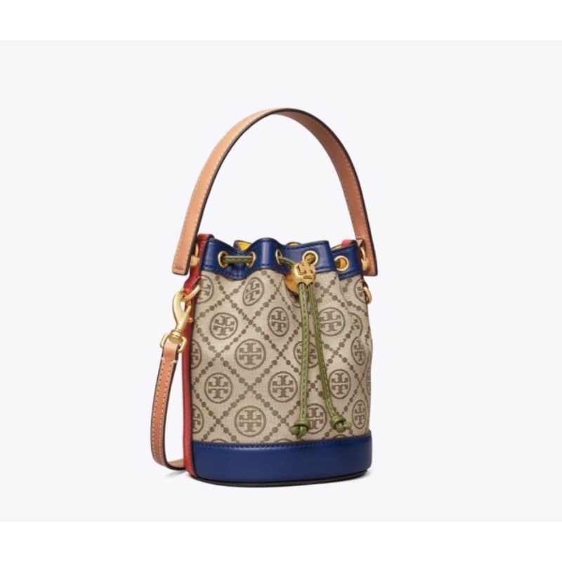 Tory Burch T Monogram Mini Chenille Bucket Bag B 88780