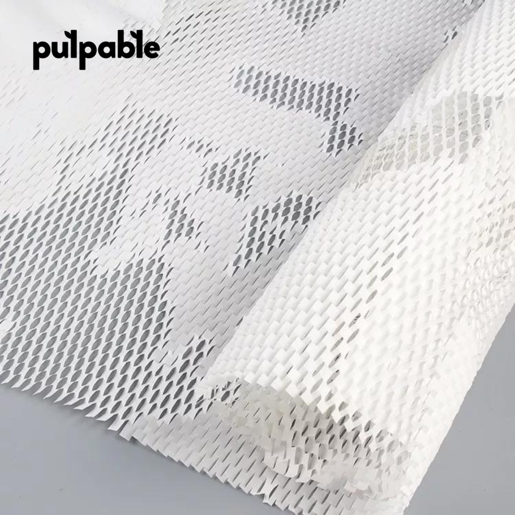 

Pulpable - 50cm x 50m Eco Friendly Bubble Wrap / Honeycomb Paper Wrap warna putih