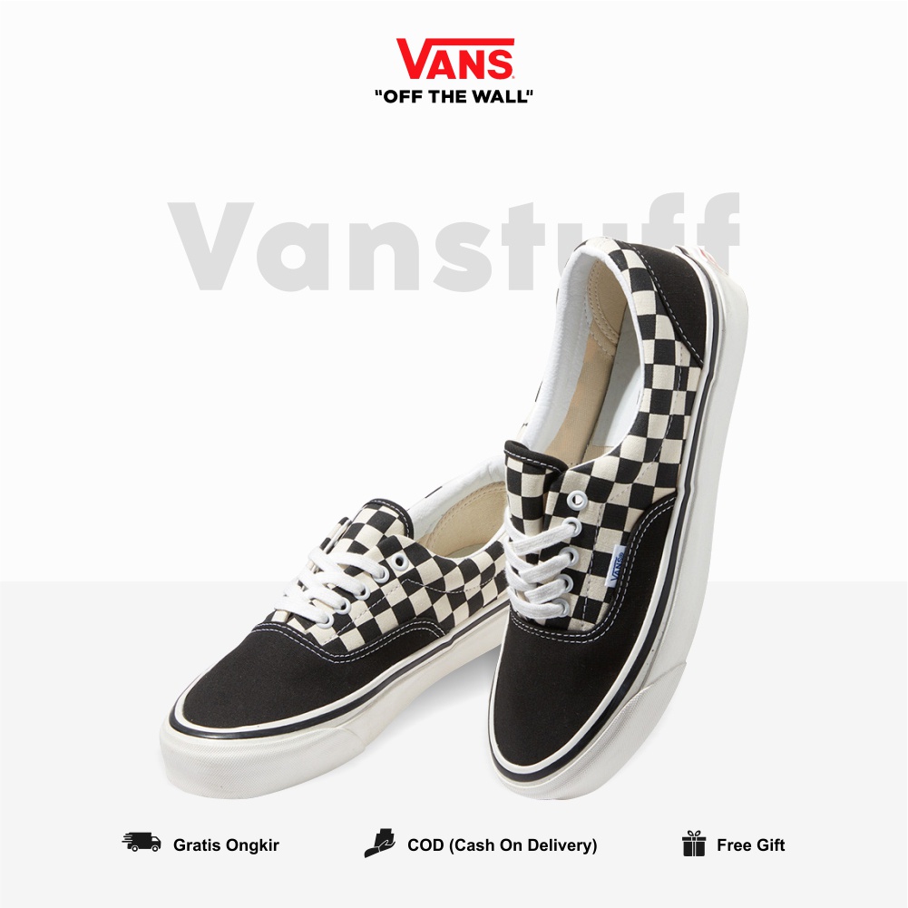 Era 95 DX Anaheim Factory Checkerboard Side Black White OG Cuople BNIB Original 100% Guarated Pria Wanita