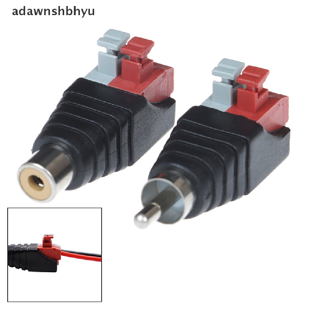 Kawat Speaker adawnshbhyu Kabel A/V Ke Audio Male Famale RCA Konektor Tekan Plug Terminal ID