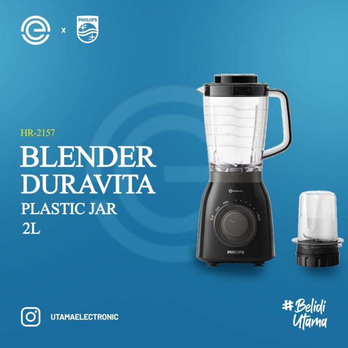 Philips Blender Duravita 2 Liter - Hr2157 [Anti Pecah] #Original