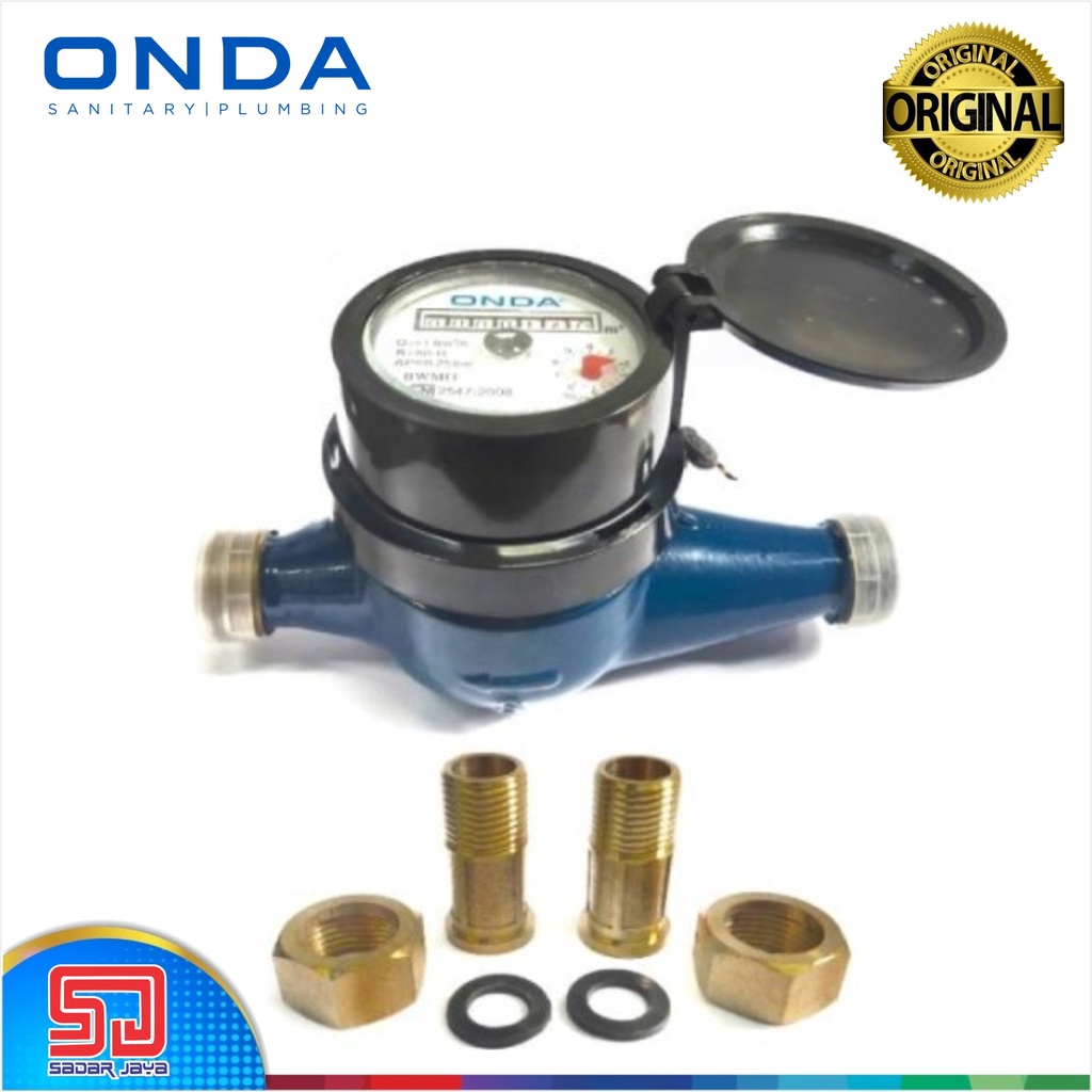 ONDA Water Meter Brass Meteran Air PDAM PAM 1/2&quot; SNI Kuningan