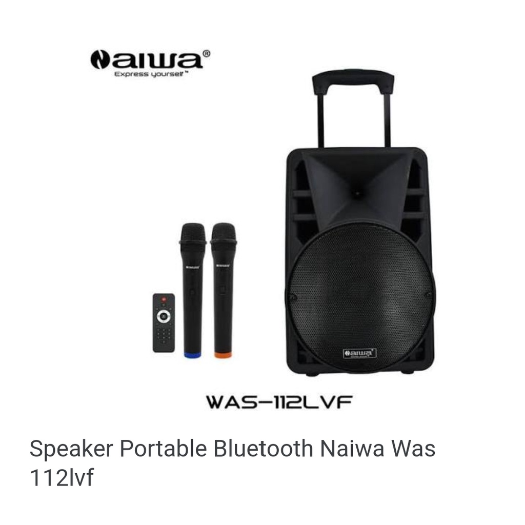 Speaker Metting Portable 12 inch aiwa isi 2 mic wirelles dan baterai bisa di charger ulang