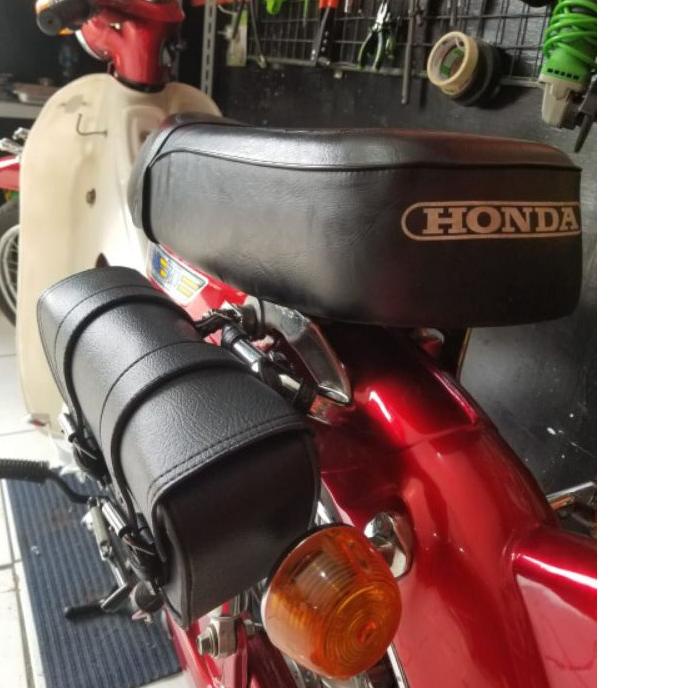 tas samping kulit sintetis side bag sidebag motor custom honda c70 klasik