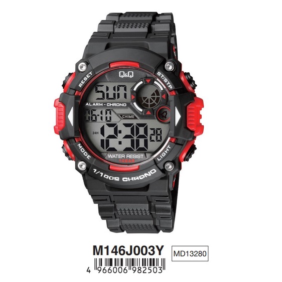 MODEL TERBARU Jam Tangan Pria Army Sporty Rubber Digital Original Q&amp;Q QnQ QQ V35A M146J Series