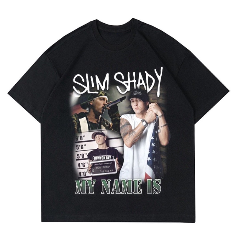 KAOS RAPPER EMINEM | RAP TEE VINTAGE OVERSIZE EMINEM | KAOS BAJU EMINEM OVERSIZE BLACK