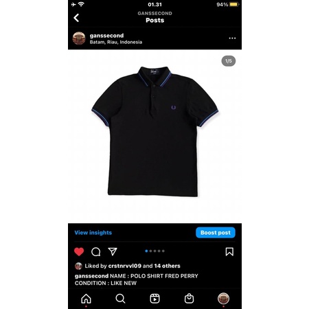 POLO SHIRT FRED PERRY BEKAS