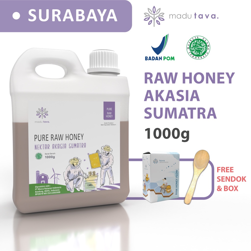 

Madu Murni Asli 1kg Tava Grade A Nektar Akasia Sumatra 100% Alami Pure Natural Raw Honey