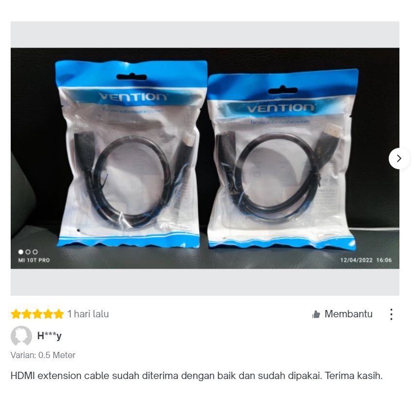 Vention Kabel HDMI Male to HDMI Female Cable Extension 0.5m 1m 1.5m