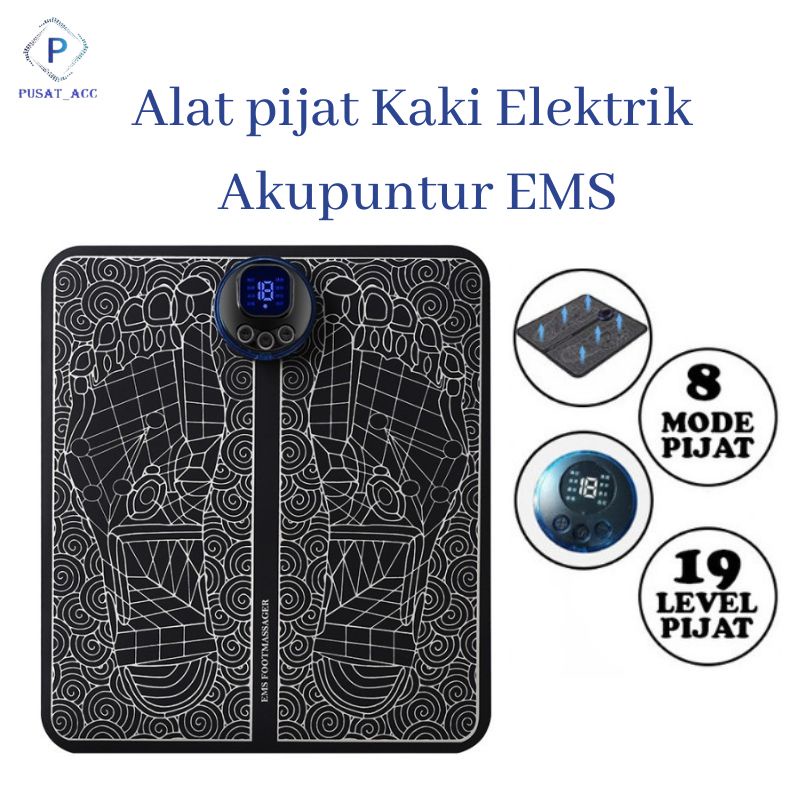 EMS8 - Alat Terapi Pijat Kaki Akupuntur Elektrik Recharge Refleksi Stroke Saraf Kejepit