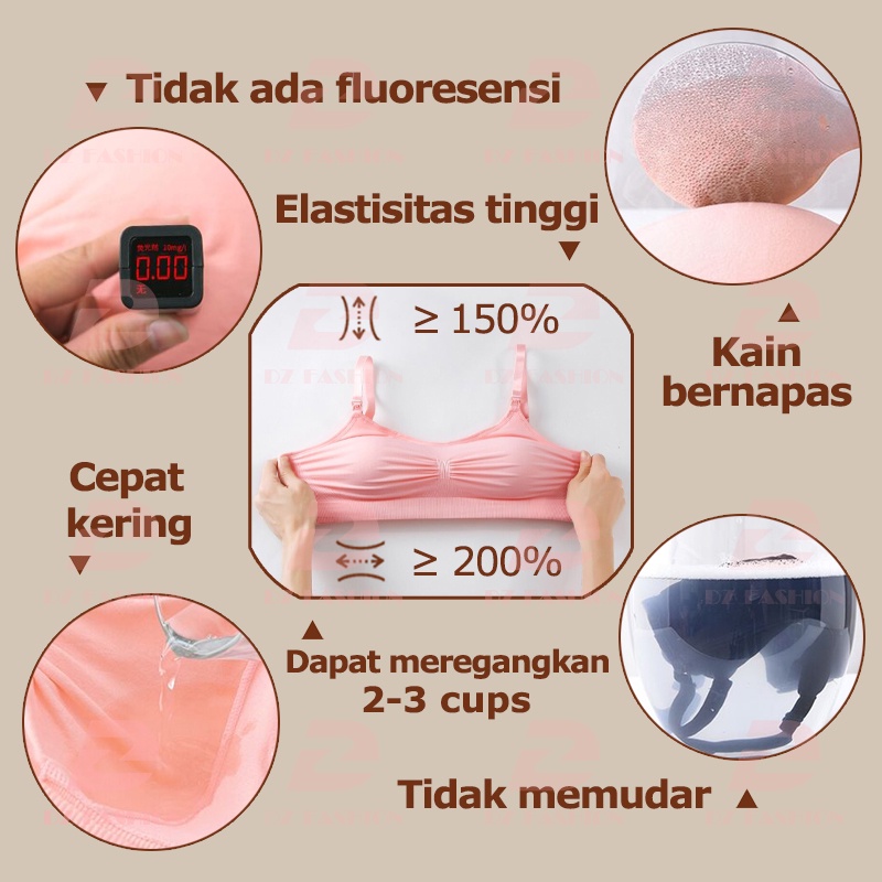 Bra Menyusui tanpa kawat Bra ibu hamil jumbo Bh menyusui seamless Bra bumil Bh busui Cup besar wanita nursing Bra Premium busa tipis maternity bra Kait 3 breastfeeding bra Push up Kancing Depan bra Baju busui Daster busui 937