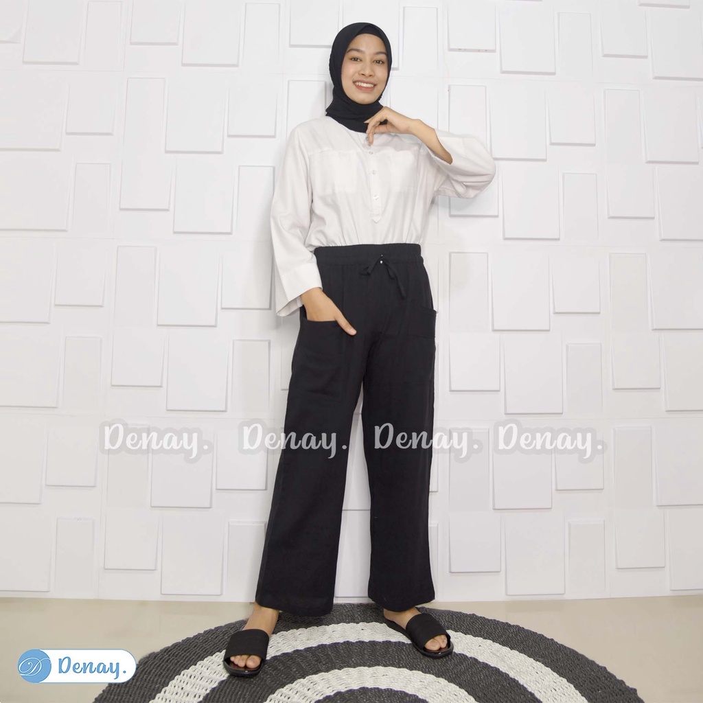 Kulot Wanita - Nika Linen Crinkle Premium - Fasion Muslim