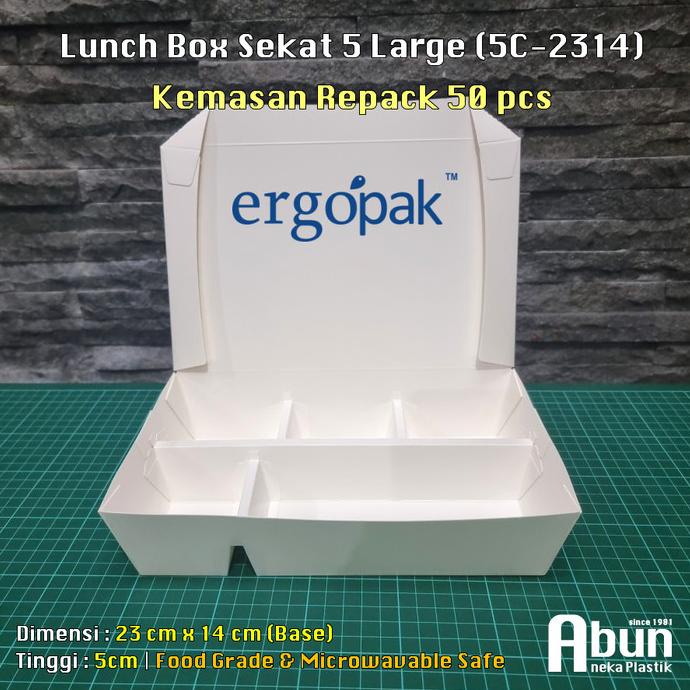 Lunch Box Sekat 5 ErgoPak 5C-2314 (Pack 50 pcs)