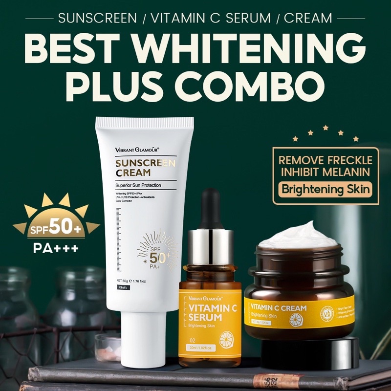 [BPOM] Vibrant Glamour Morning Set (Sunscreen + Vitamin C Serum + Vitamin C Cream)