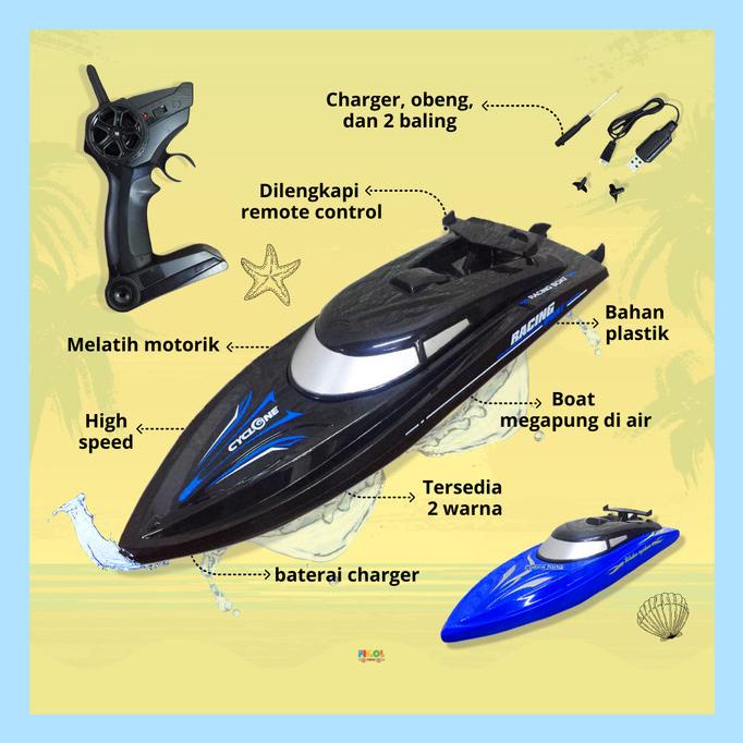 [COD] Mainan Anak Perahu Kapal Air Speed Boat RC Remote Control