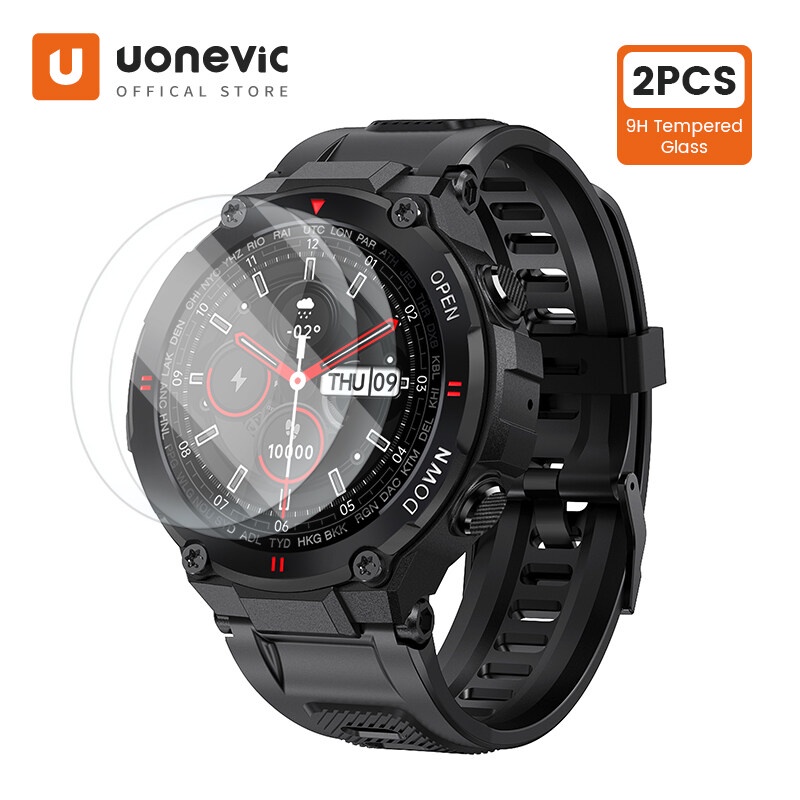 v BACA Uonevic K22,smartwatch TG pelindung anti gores antigores layar kaca film jam tangan tempered 