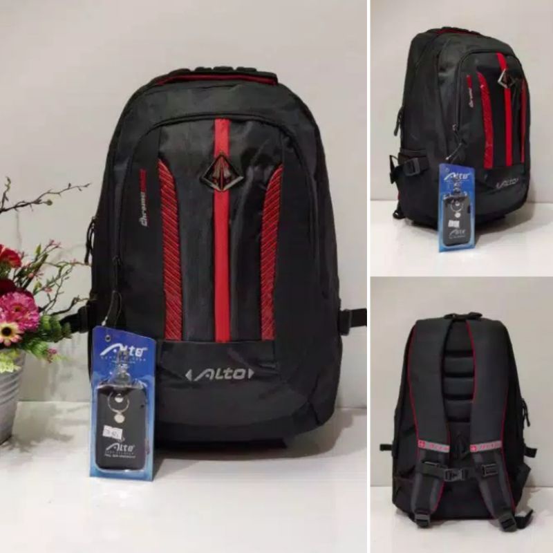 Tas ransel laptop - daypack - backpack Alto original termurah bahan polyester + rain cover