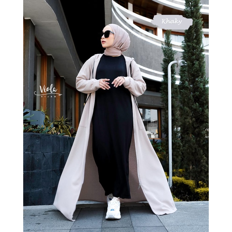 Gamis hoodie athalya DRESS AZQILA ORI VIOLA HIJAB SET HOODIE 3IN1 MECCA HODIE ALESYANA UNIQLO LONG CARDIGAN PREMIUM TREND BUSANA REMAJA KEKINIAN HANGOUT KOMUNITAS