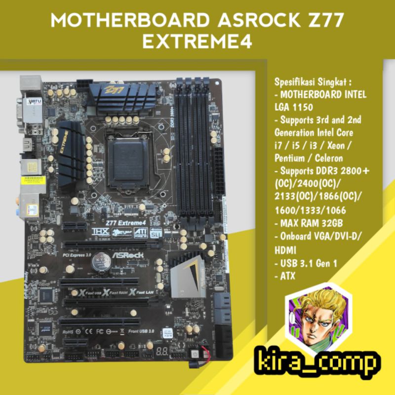 MOTHERBOARD ASROCK Z77 EXTREME4 LGA 1155 GEN 3
