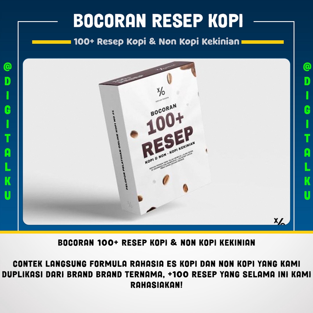 Jual BOCORAN 100+ RESEP KOPI & NON KOPI KEKINIAN | Shopee Indonesia