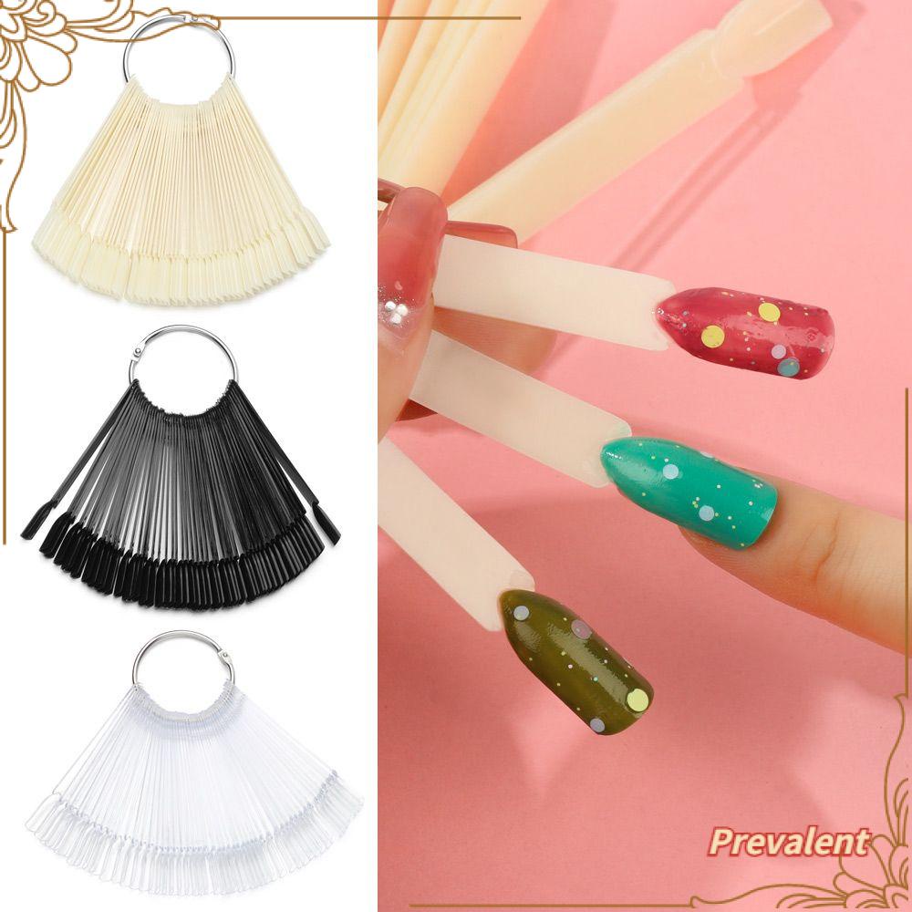 Preva 50Pcs Tips Kuku Kartu Warna Fashion Gesper Cincin Menunjukkan Rak Papan Latihan