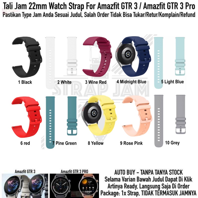 PWK Tali Jam Tangan Amazfit GTR 3 / Pro - Strap 22mm Silikon Rubber