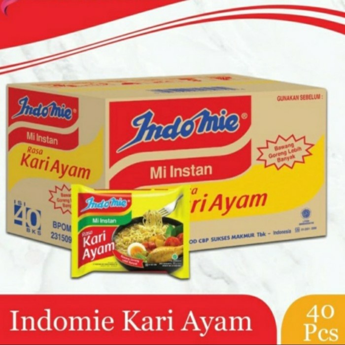 

indomie kari ayam 1 dus 40 bungkus