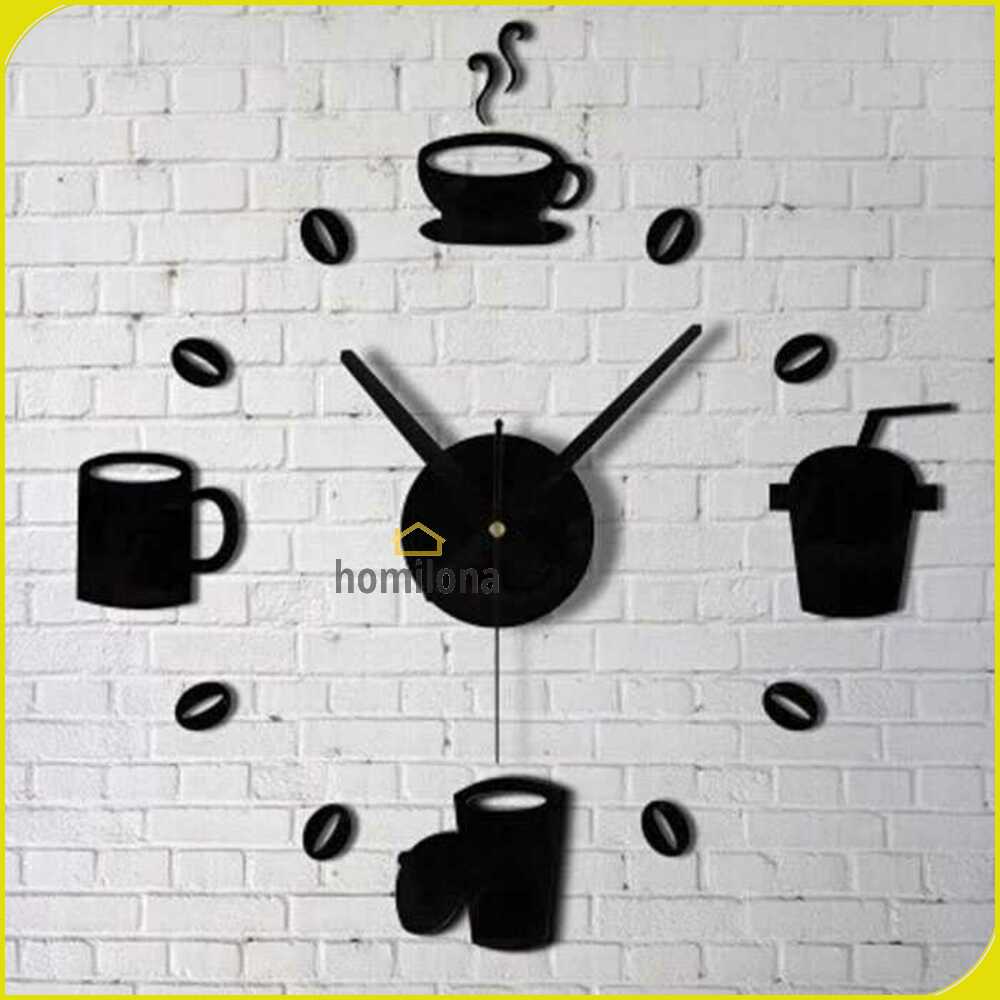 Taffware Jam Dinding DIY Giant Wall Clock Model Kopi Cafe - DIY-07