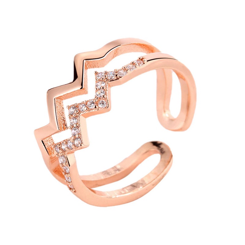 1pcs Cincin Gelombang Lapisan Ganda Untuk Putriku, 1PC Cincin Bergelombang Perak Yang Dapat Disesuaikan Cincin Minimalis Hadiah Untuk Pembukaan Yang Dapat Disesuaikan
