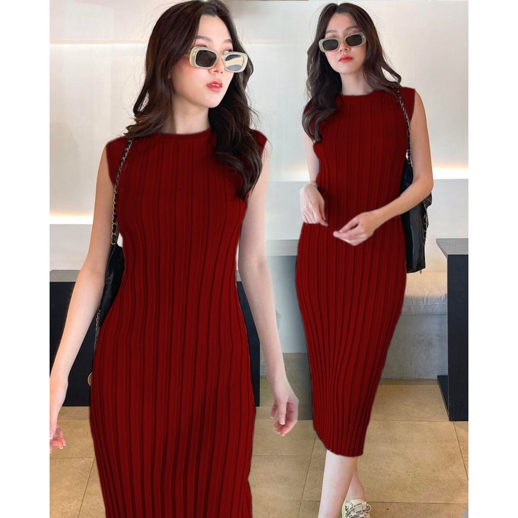 Basic id fashion Dres rajut / Rajut premium / Dres bodycon