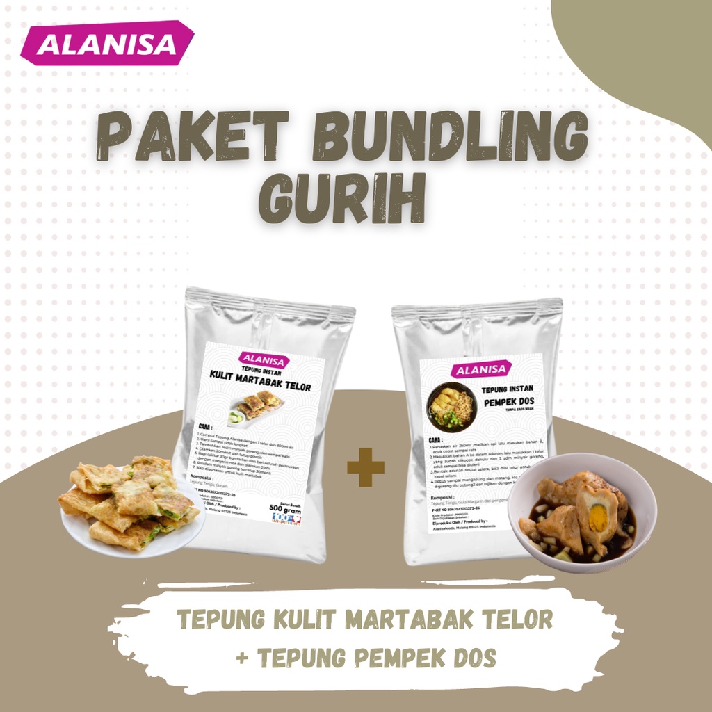 

PAKET GURIH PEMPEK DOS + KULIT MARTABAK TELOR