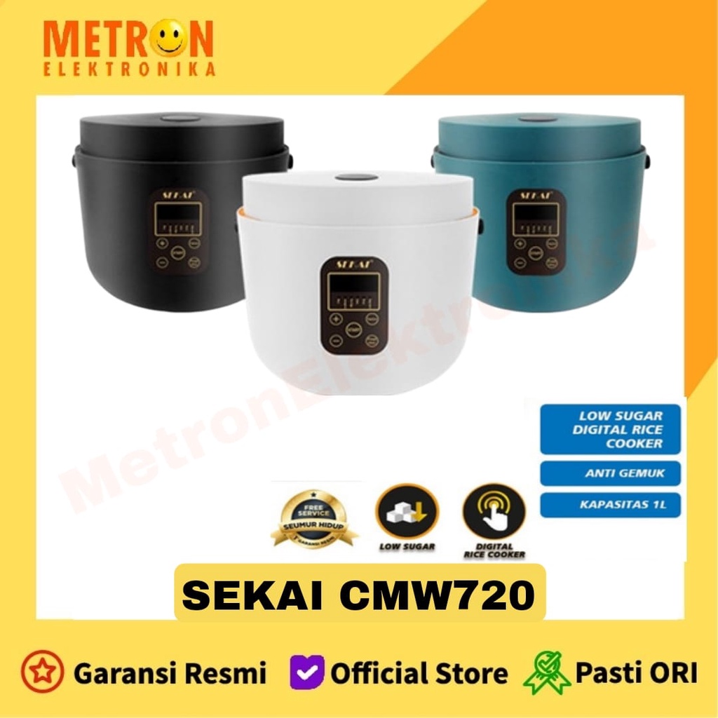 SEKAI Rice Cooker Low Carbo Low Sugar / Rice Cooker Digital Penanak Nasi Magic Com 1.2 L - CMW 720 LS