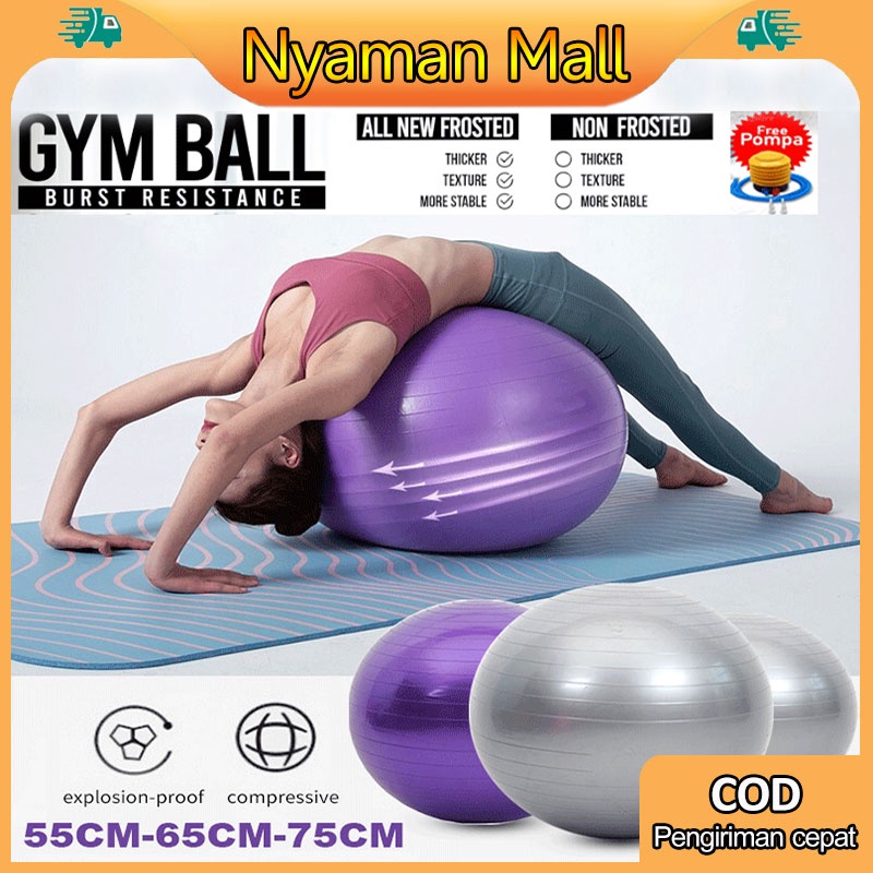 Gymball Fitness/Yoga Gym Ball 55cm,65cm,75cm ,Yoga Gymball Bola Gym