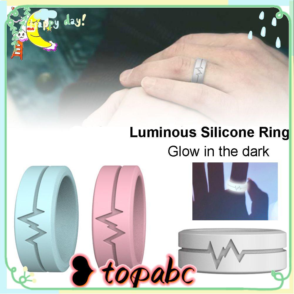 Top Luminous Silicone Ring Trendy Camping Finger Ring Band Ulang Tahun Pernikahan Pesta Glow In The Dark